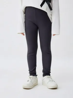 Базовые леггинсы в рубчик для девочек, арт. 5499