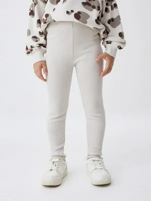 Леггинсы в рубчик для девочек, бежевый, арт. 5500