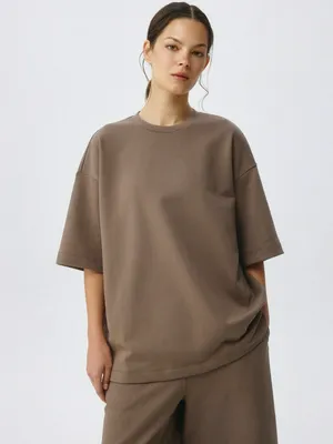 Футболка оверсайз Sela из футера, коричневый, арт. 55057