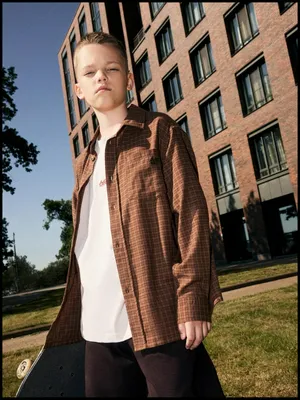 Рубашка в клетку для мальчиков, арт. 5506