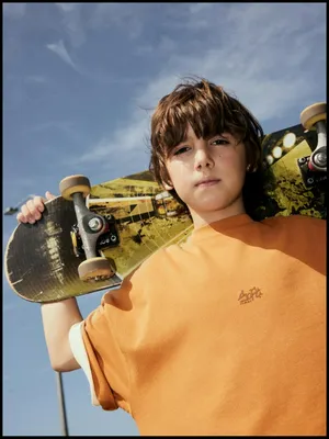 Детская футболка оверсайз с принтом, оранжевый, арт. 5507