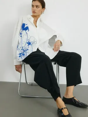 Рубашка оверсайз с абстрактным принтом, арт. 5508