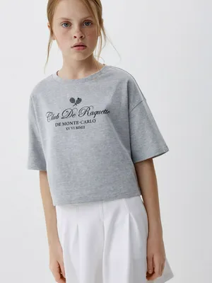 Укороченная футболка оверсайз для девочек, арт. 5522