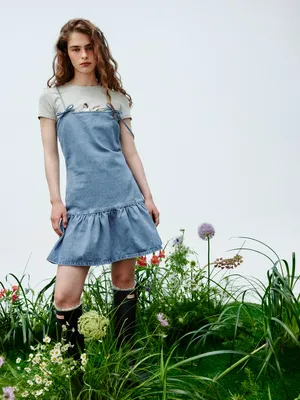 Джинсовое мини-платье Sela, голубой, арт. 55246