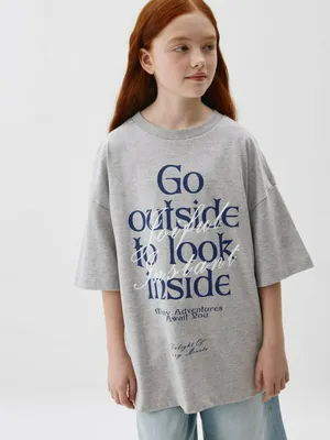 Футболка оверсайз с принтом для девочек, арт. 5526