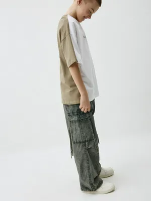 Брюки-парашюты с вареным эффектом для мальчиков, не указан, арт. 5548