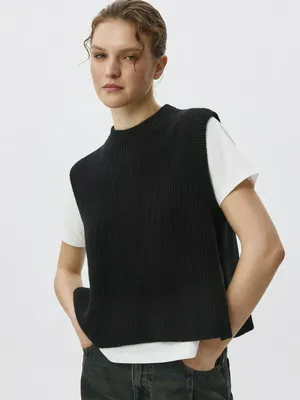 Укороченный вязаный жилет, арт. 5566