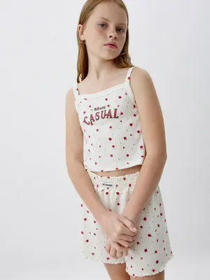 Пижама с принтом для девочек, арт. 5609