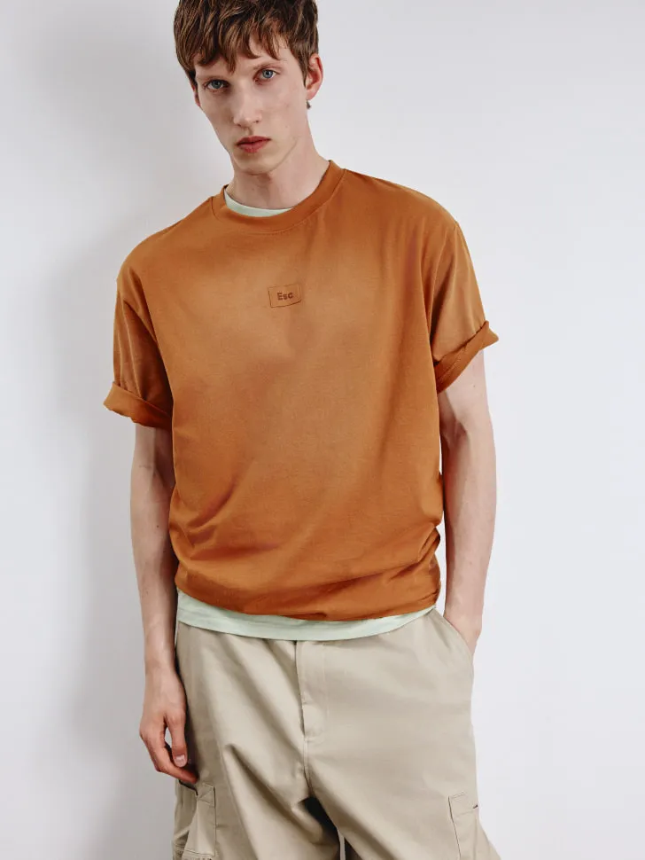 Футболка оверсайз с эффектом стирки, оранжевый, арт. 5625