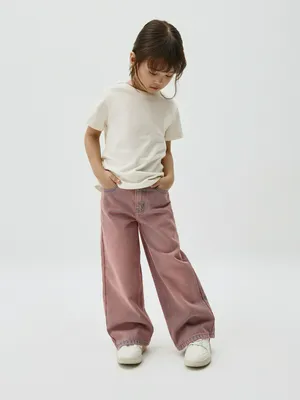 Джинсы Wide leg с тинтом для девочек, арт. 5627