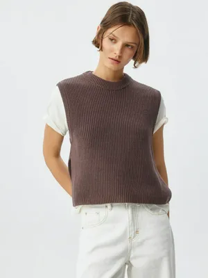 Укороченный вязаный жилет, арт. 5634