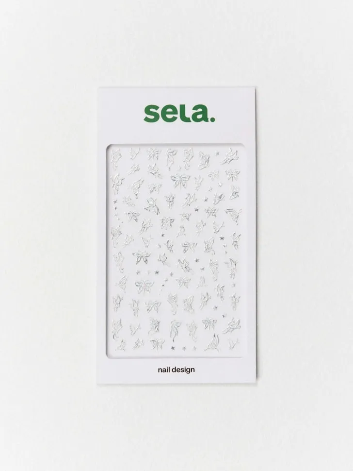 Набор наклеек для ногтей детский, серебристый, арт. 5651