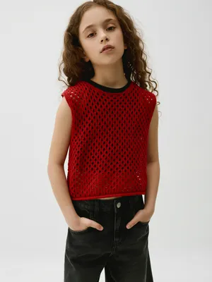 Вязаный жилет для девочек, арт. 5656