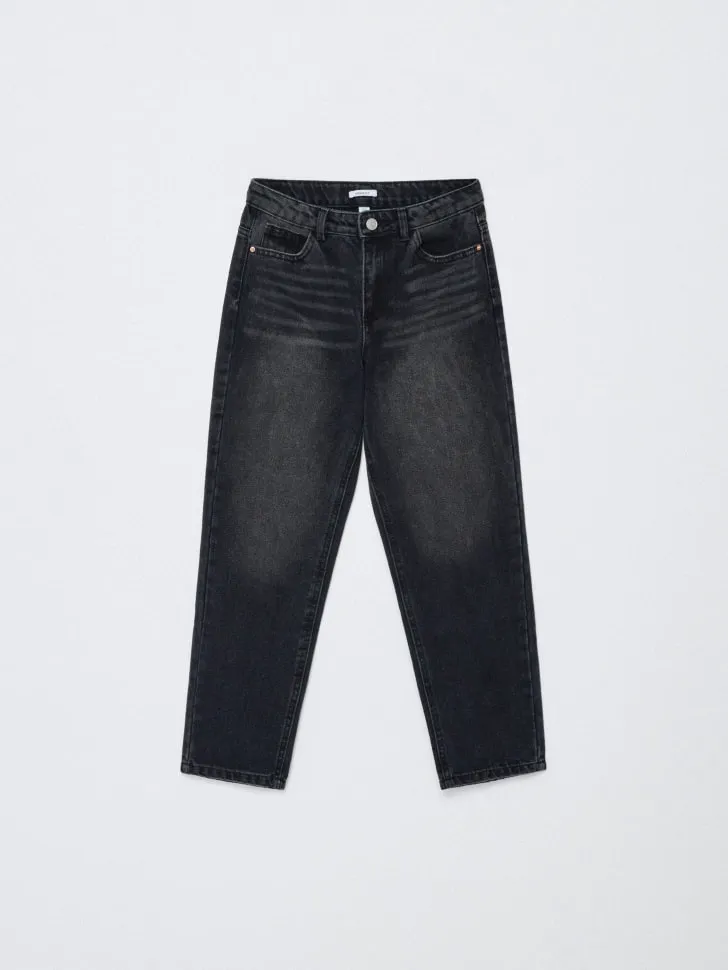Джинсы Mom fit для девочек, черный, арт. 5665
