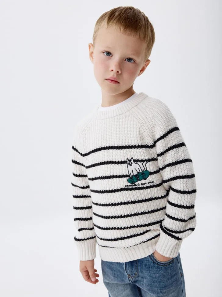 Вязаный джемпер в стиле преппи детский, разноцветный, арт. 5671