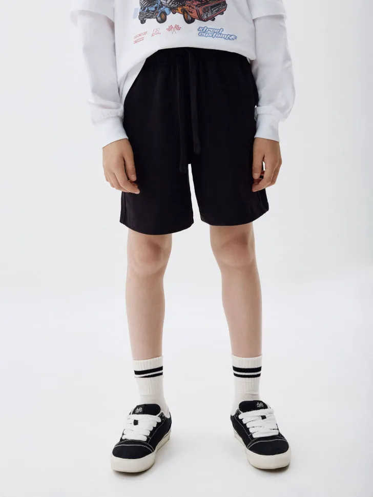 Базовые трикотажные шорты для мальчиков, черный, арт. 5674