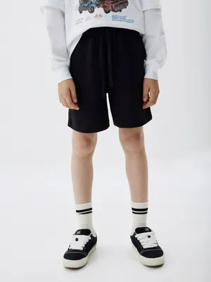 Базовые трикотажные шорты для мальчиков, черный, арт. 5674