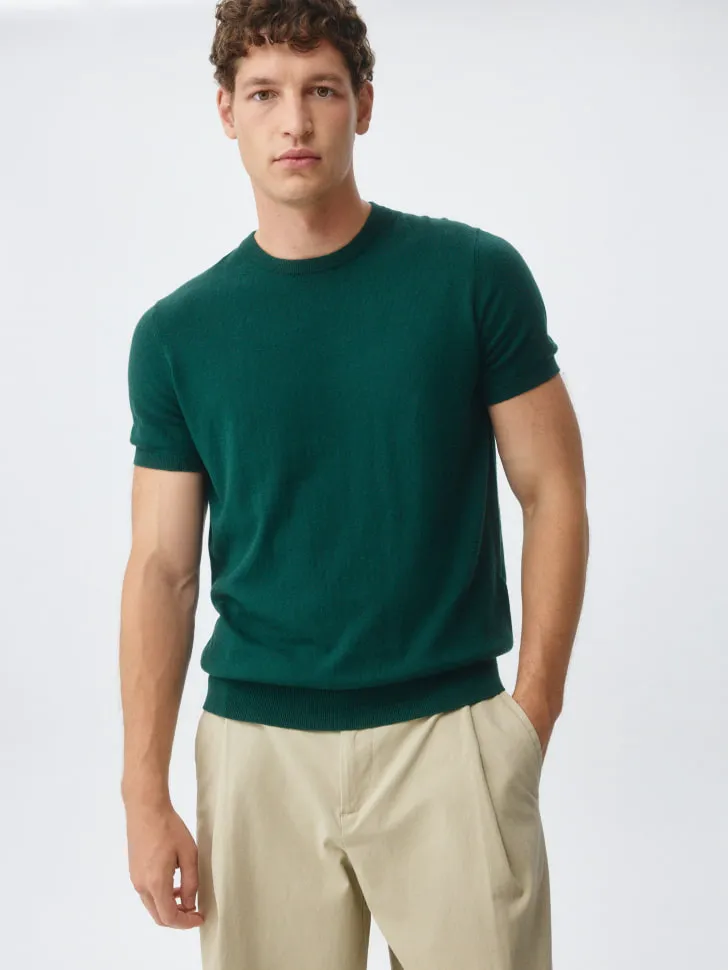 Вязаная футболка, зеленый, арт. 5682