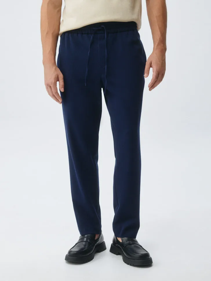 Брюки slim fit со средней посадкой, синий, арт. 5695