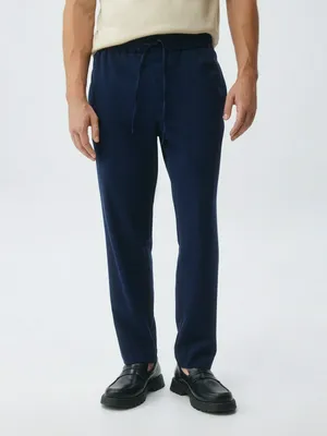 Брюки slim fit со средней посадкой, синий, арт. 5695