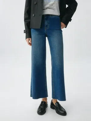 Укороченные джинсы-кюлоты, синий, арт. 5698