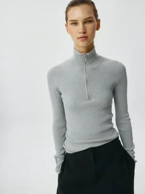 Джемпер в рубчик на молнии, арт. 5713