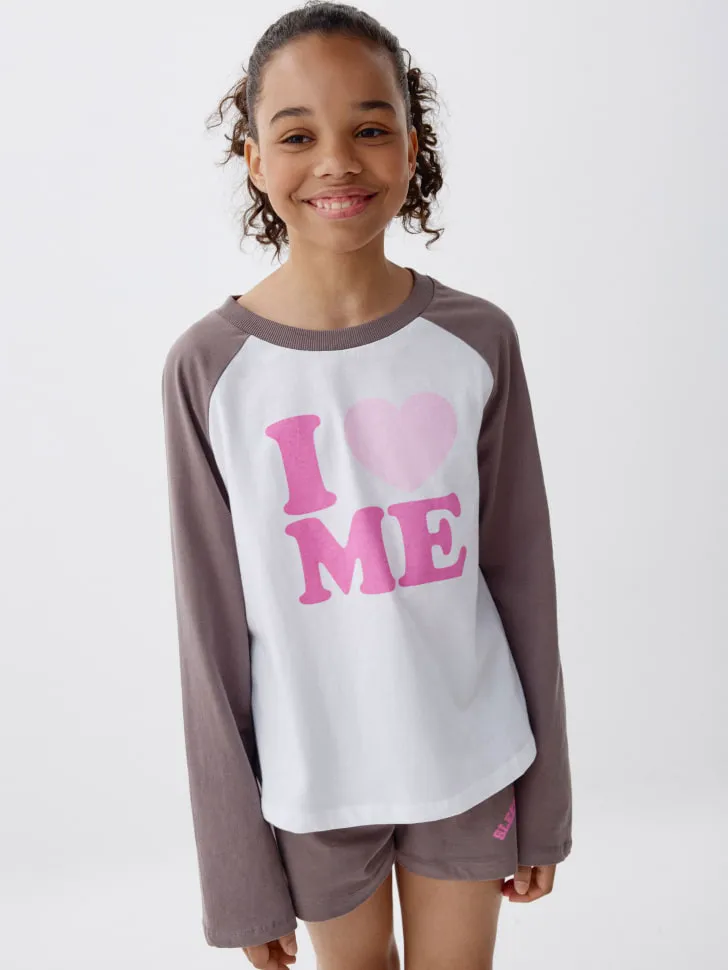 Пижама с принтом Hello Kitty для девочек, коричневый, арт. 5720