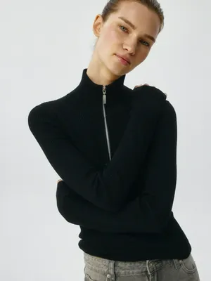 Джемпер в рубчик на молнии, арт. 5727