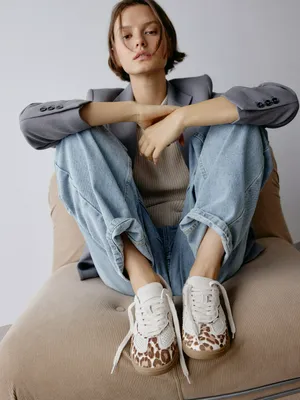 Кеды из натуральной замши и меха пони, разноцветный, арт. 5729