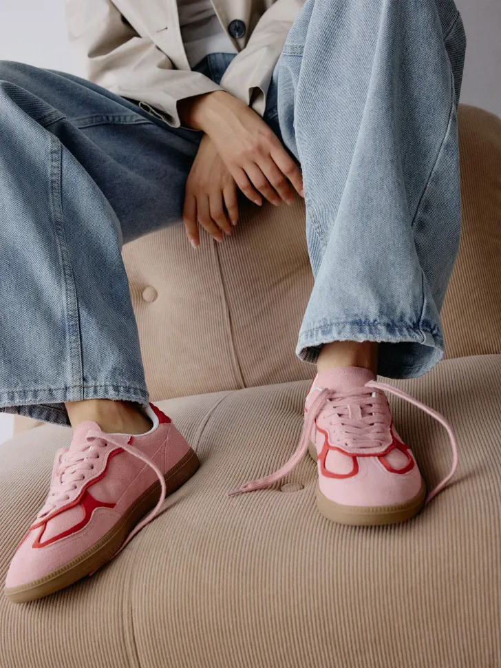 Кеды из натуральной замши, розовый, арт. 5733