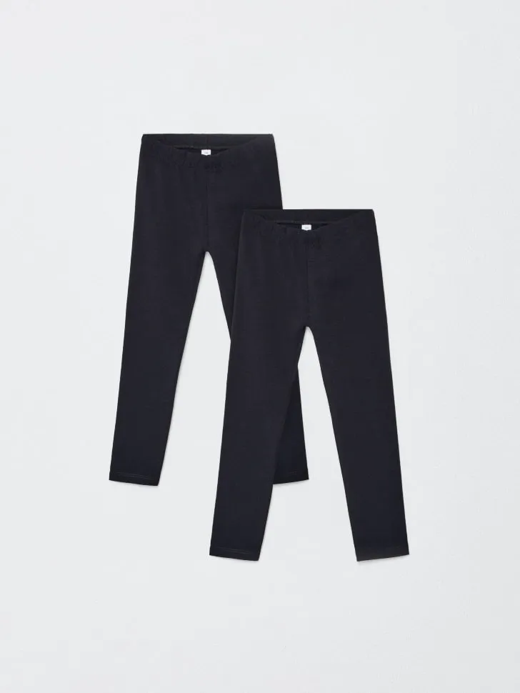 Набор базовых леггинсов для девочек, 2 шт., черный, арт. 5765