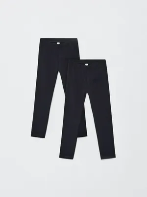 Набор базовых леггинсов для девочек, 2 шт., черный, арт. 5765