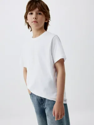 Базовая футболка детская, белый, арт. 5766