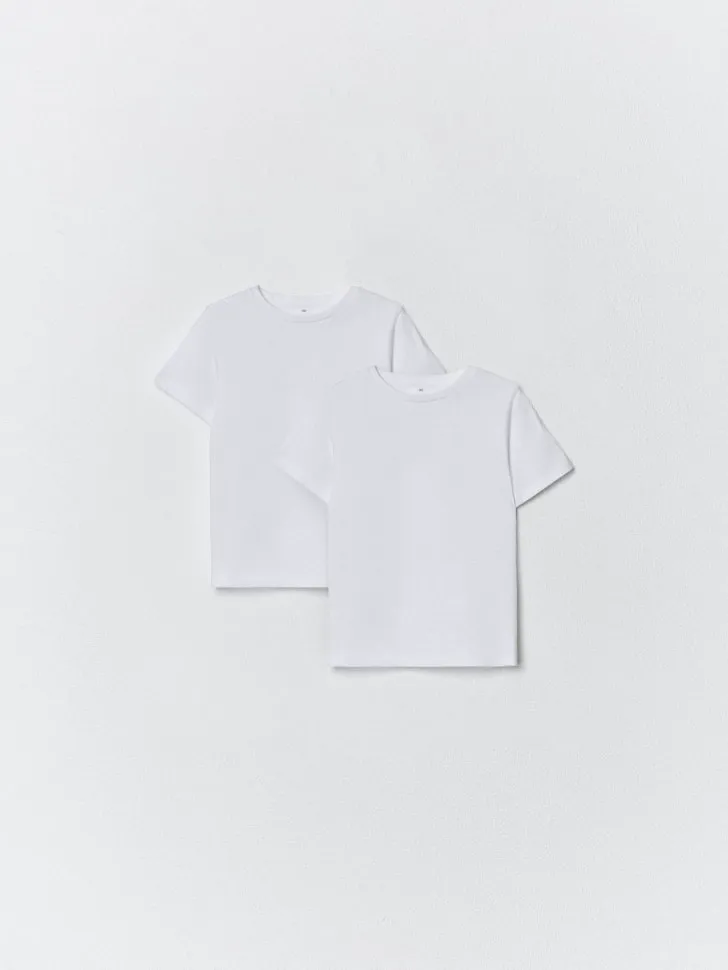Набор из 2 детских базовых футболок, белый, арт. 5767
