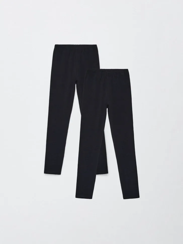 Набор базовых леггинсов для девочек, 2 шт., черный, арт. 5769