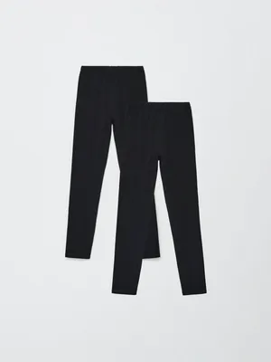 Набор базовых леггинсов для девочек, 2 шт., черный, арт. 5769