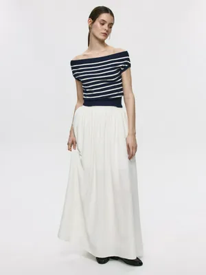 Юбка макси из вискозы и льна, арт. 5774