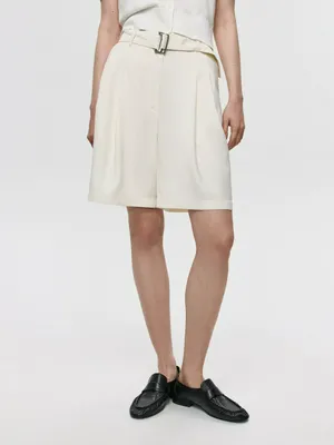 Костюмные шорты из вискозы и льна, арт. 5775