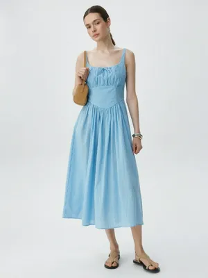 Платье миди из хлопка на бретелях, арт. 5777