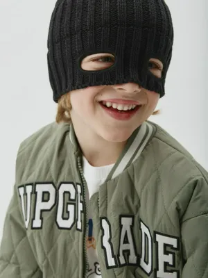 Вязаная шапка с ушками для мальчиков, арт. 5806