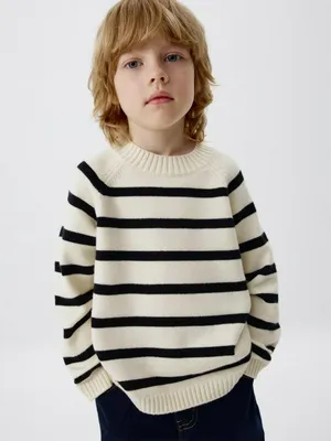 Вязаный джемпер в полоску детский, разноцветный, арт. 5812