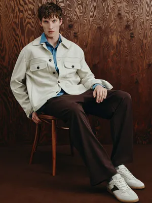 Широкие брюки со средней посадкой, коричневый, арт. 5823