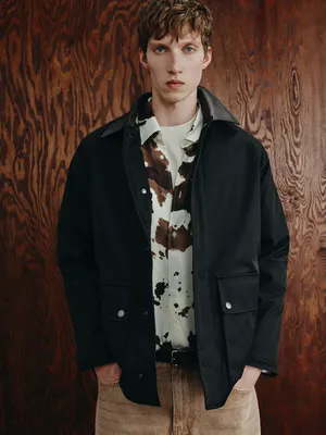 Утепленная куртка с воротником, черный, арт. 5825