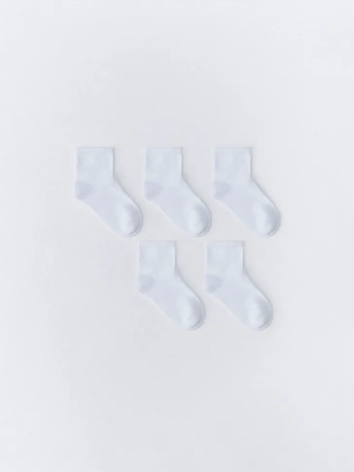 Набор из 5 пар детских носков, белый, арт. 5845