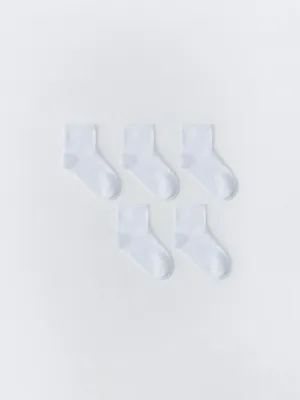 Набор из 5 пар детских носков, белый, арт. 5845