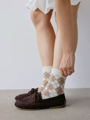 Носки с орнаментом аргайл, арт. 5850