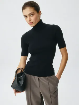 Вязаный джемпер с коротким рукавом, арт. 5860