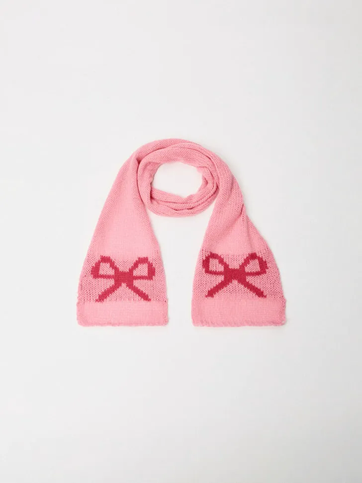 Вязаный шарф с принтом для девочек, не указан, арт. 5882