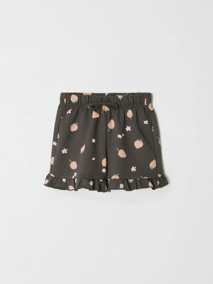 Трикотажные шорты с принтом для девочек, серый, арт. 5887