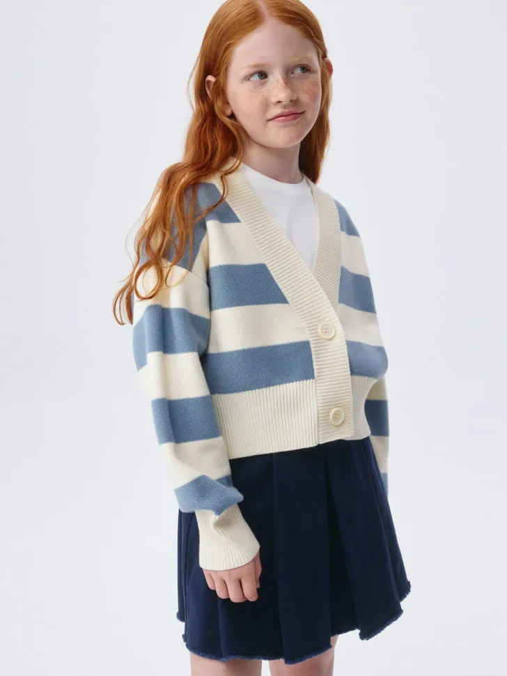 Вязаный кардиган для девочек, разноцветный, арт. 5889